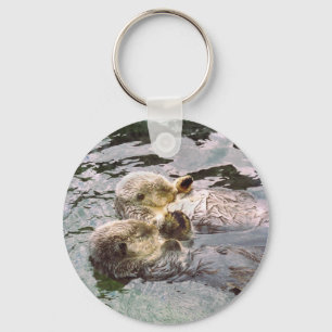 Zee Otters Holding Hands Sleutelhanger