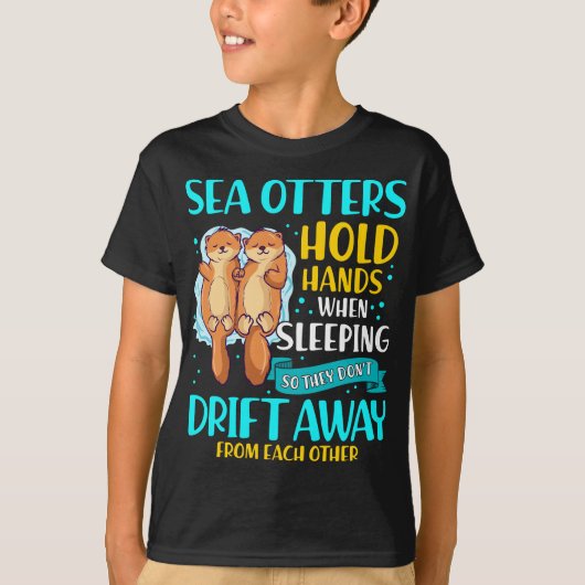 Zee Otters houden handen vast wanneer ze slapen T-shirt (Voorkant)