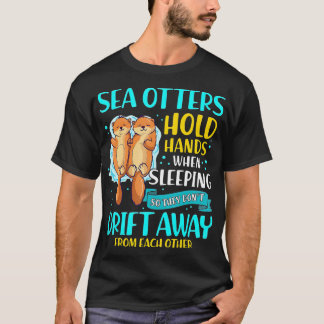 Zee Otters houden handen vast wanneer ze slapen T-shirt