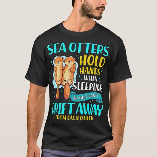 Zee Otters houden handen vast wanneer ze slapen T-shirt (Voorkant)
