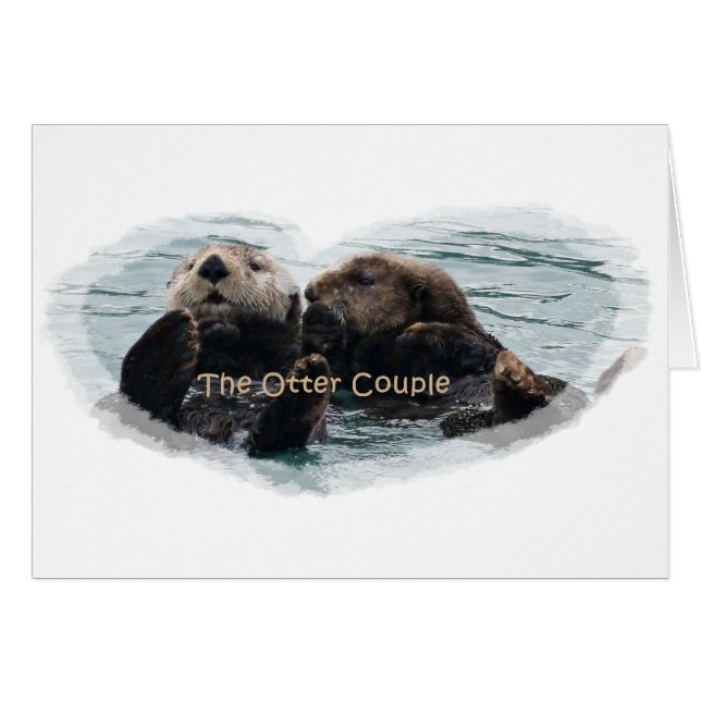 Zee Otters in een hart (Voorkant Horizontaal)