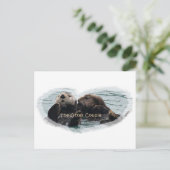 Zee Otters in een hart Briefkaart (Staand voorkant)