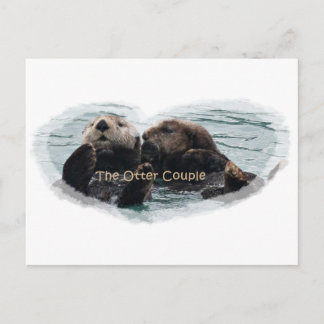 Zee Otters in een hart Briefkaart