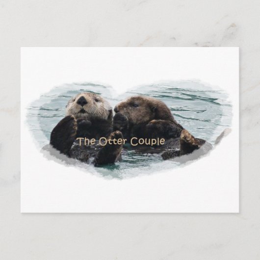 Zee Otters in een hart Briefkaart (Voorkant)