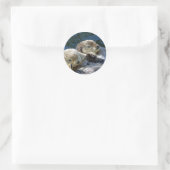 Zee-otters Ronde Sticker (Tas)