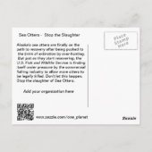 Zee Otters - Stop de slachting Briefkaart (Achterkant)