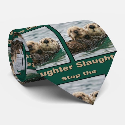 Zee Otters - Stop de slachting Stropdas (Opgerold)