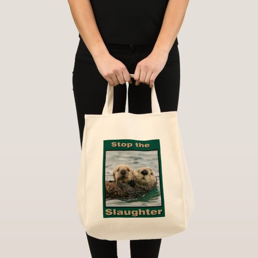 Zee Otters - Stop de slachting Tote Bag (Voorkant (product))