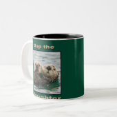 Zee Otters - Stop de slachting Tweekleurige Koffiemok (Voorkant links)