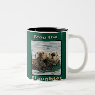 Zee Otters - Stop de slachting Tweekleurige Koffiemok
