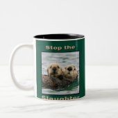 Zee Otters - Stop de slachting Tweekleurige Koffiemok (Links)