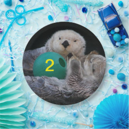 Zee otters voor kinderen papieren bordje