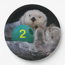 Zee otters voor kinderen papieren bordje