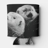 Zee otters: zwart wit paar. blikjeskoeler (Achterkant)