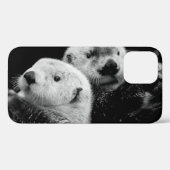 Zee otters: zwart wit paar. Case-Mate iPhone case (Achterkant (horizontaal))
