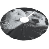 Zee otters: zwart wit paar. kerstboom rok (Gekanteld)