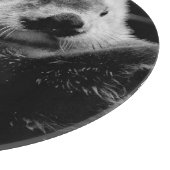 Zee otters: zwart wit paar. snijplank (Hoek)