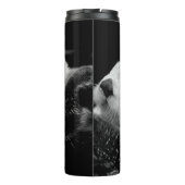 Zee otters: zwart wit paar. thermosbeker (Achterkant)