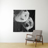 Zee otters: zwart wit paar. wandkleed (In Situ (horizontaal))