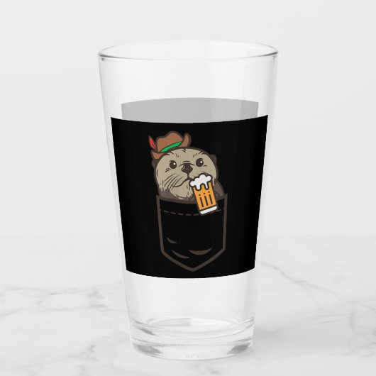 Zee otterzak drink bier | Otter Lover Gift Glas (Voorkant)