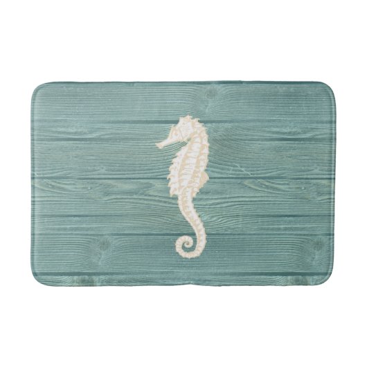 Zee Paard  Aqua Wood Bath Rug Badmat (Voorkant)