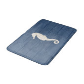 Zee Paard  Blauw Hout Bath Rug Badmat (Gekanteld)