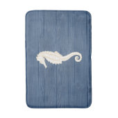 Zee Paard  Blauw Hout Bath Rug Badmat (Voorkant Verticaal)