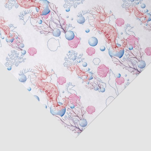 Zee-paard en bubbelspatweefsel tissuepapier (Detail)