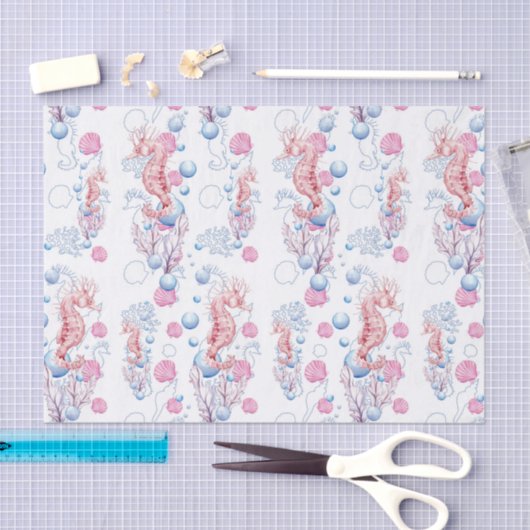 Zee-paard en bubbelspatweefsel tissuepapier (Craft)