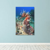 Zee paard | Hippocampus Ramulosus Canvas Afdruk (Insitu (Houten vloer))