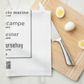 Zee paard in verschillende talen theedoek (Quarter Fold)