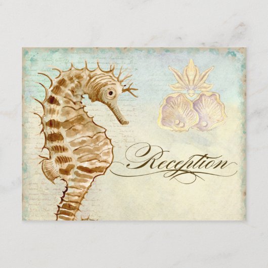 Zee Paard Kuststrand - Huwelijksuitnodiging Informatiekaartje (Achterkant)