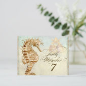 Zee Paard Kuststrand - Tafelnummer Briefkaart (Staand voorkant)