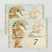 Zee Paard Kuststrand - Tafelnummer Briefkaart (Voorkant / Achterkant)