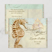 Zee Paard Kuststrand - Vrijgezellenfeest Briefkaar Uitnodiging Briefkaart (Voorkant / Achterkant)