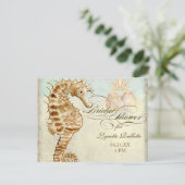 Zee Paard Kuststrand - Vrijgezellenfeest Briefkaar Uitnodiging Briefkaart (Staand voorkant)