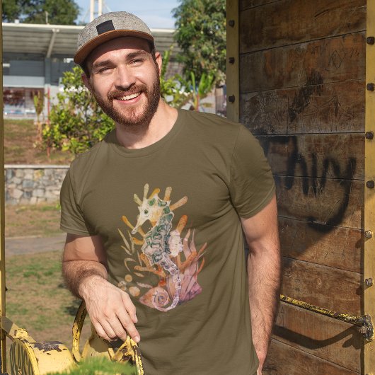 Zee paard met ketting van bladeren van Zee T-shirt