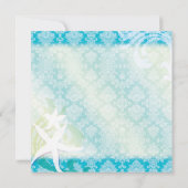 Zee Paard Paar Jeweled Damask Beach Bruiloft Kaart (Achterkant)