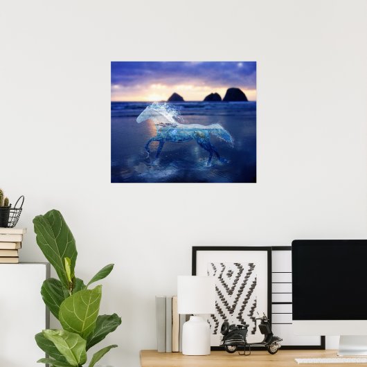 Zee paard poster (Thuiskantoor)