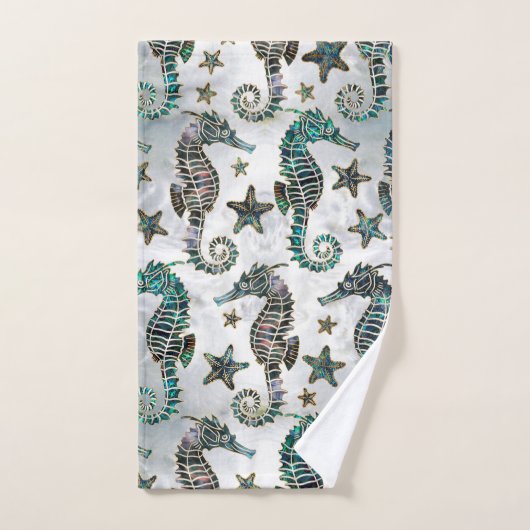 Zee paard Staarvis Abalone Pattern Bad Handdoek (Handdoek)