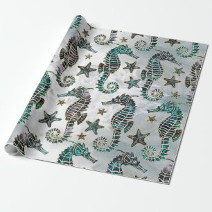 Zee paard Staarvis Abalone Pattern Cadeaupapier