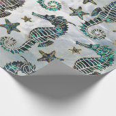 Zee paard Staarvis Abalone Pattern Cadeaupapier (Hoek)