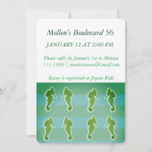 Zee paard, Zee leven Baby shower Uitnodiging Kaart (Achterkant)