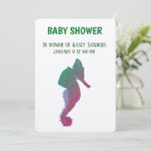 Zee paard, Zee leven Baby shower Uitnodiging Kaart (Staand voorkant)