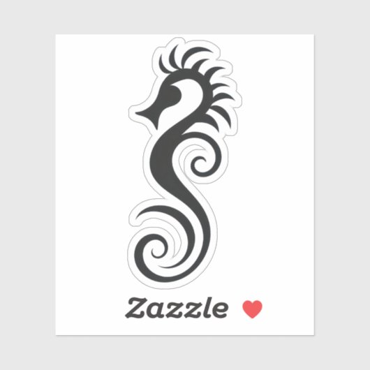 Zee Paard Zwart Sticker (Vel)