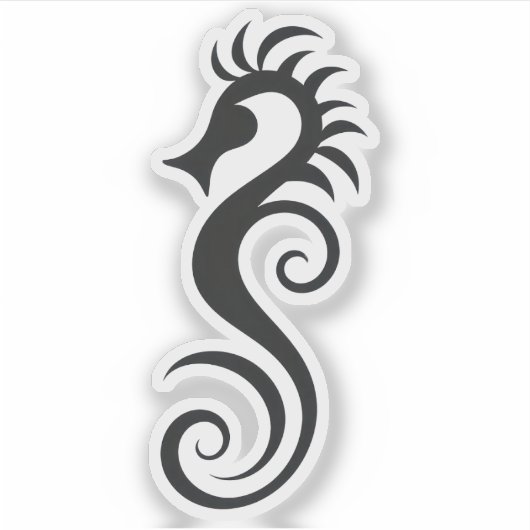 Zee Paard Zwart Sticker (Voorkant)