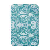 Zee Paarden Blauwgroen Blauw Wit Damask Ocean Patt Badmat (Voorkant Verticaal)
