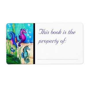 Zee Paarden Boekenlabel Etiket