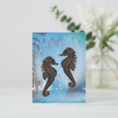 Zee paarden briefkaart (Staand voorkant)
