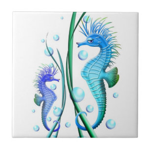 Zee paarden Cartoon tegel Tegeltje